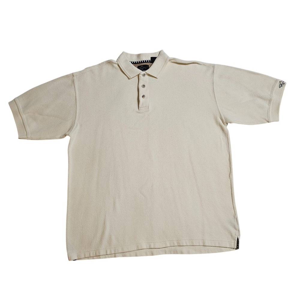 Greg Norman Collection Polo Shirt Golf‎ Casual Short Sleeve Beige Large